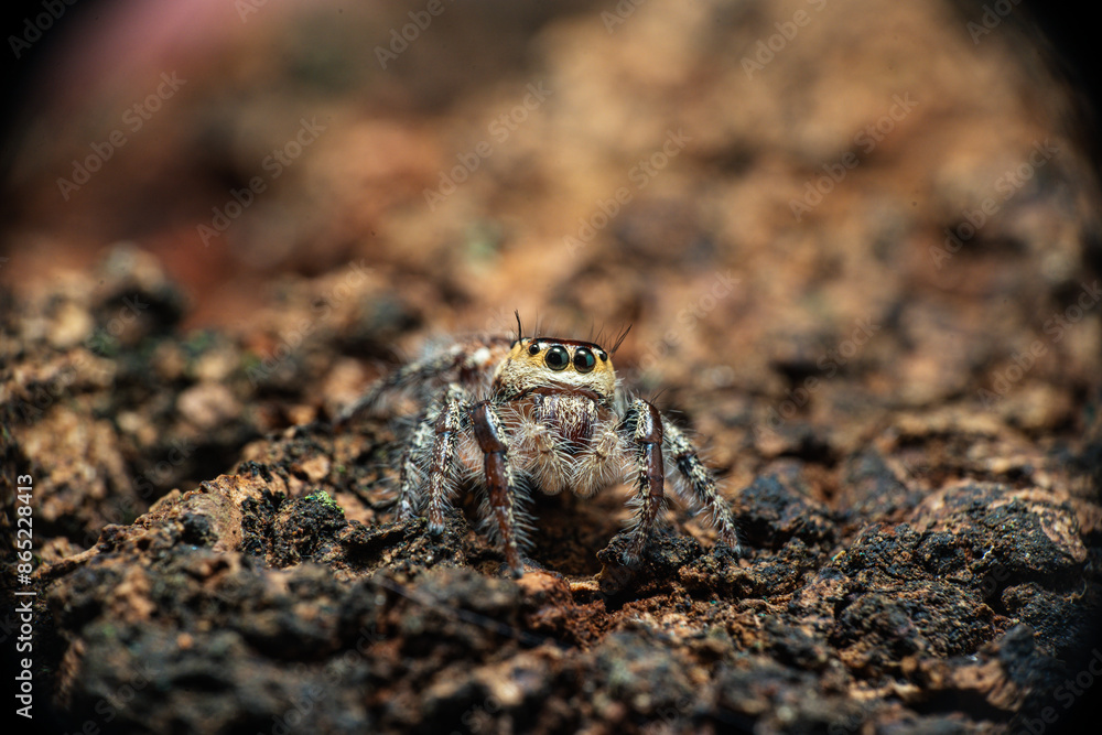macro shot of a jumping spider (Hyllus diardi male) macro shot of a jumping spider (Hyllus diardi male)