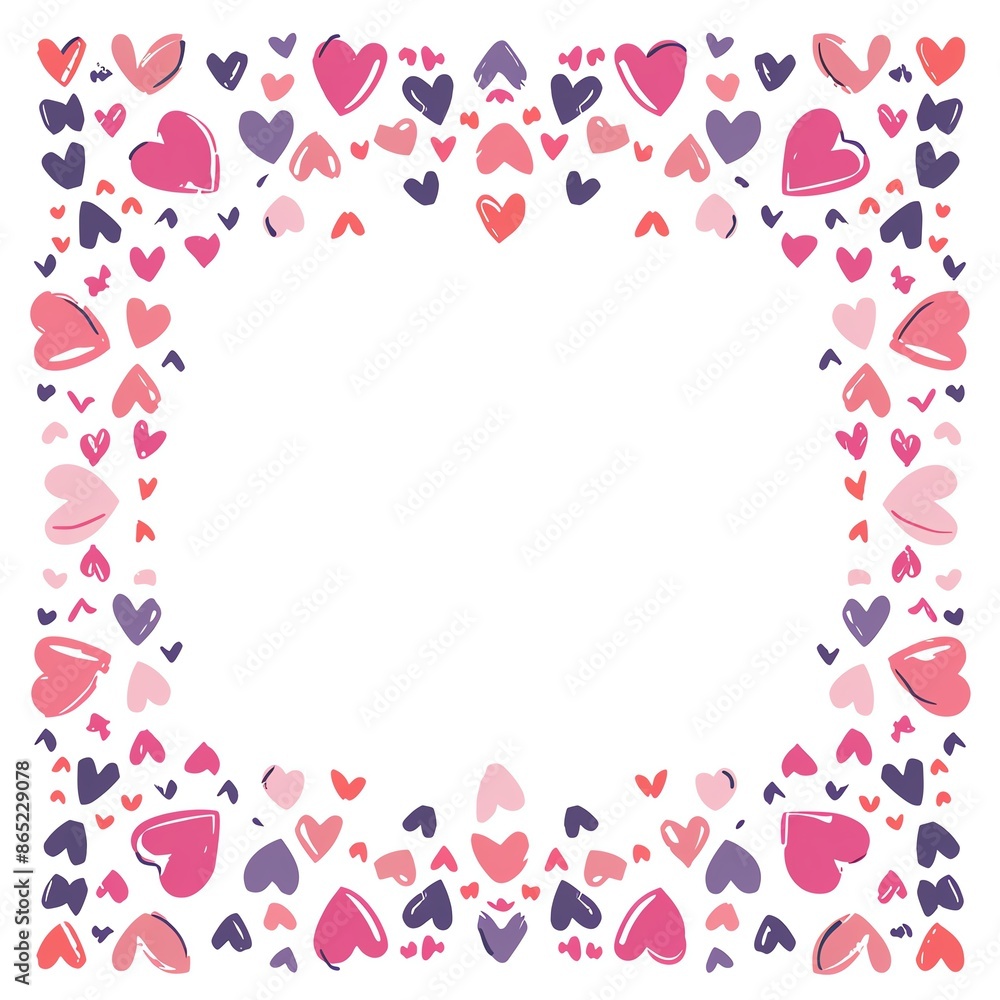 Colorful heart frame with a white background, perfect for Valentine's Day designs, love themes, and romantic projects. Colorful heart frame with a white background, perfect for Valentine's Day designs, love themes, and romantic projects.