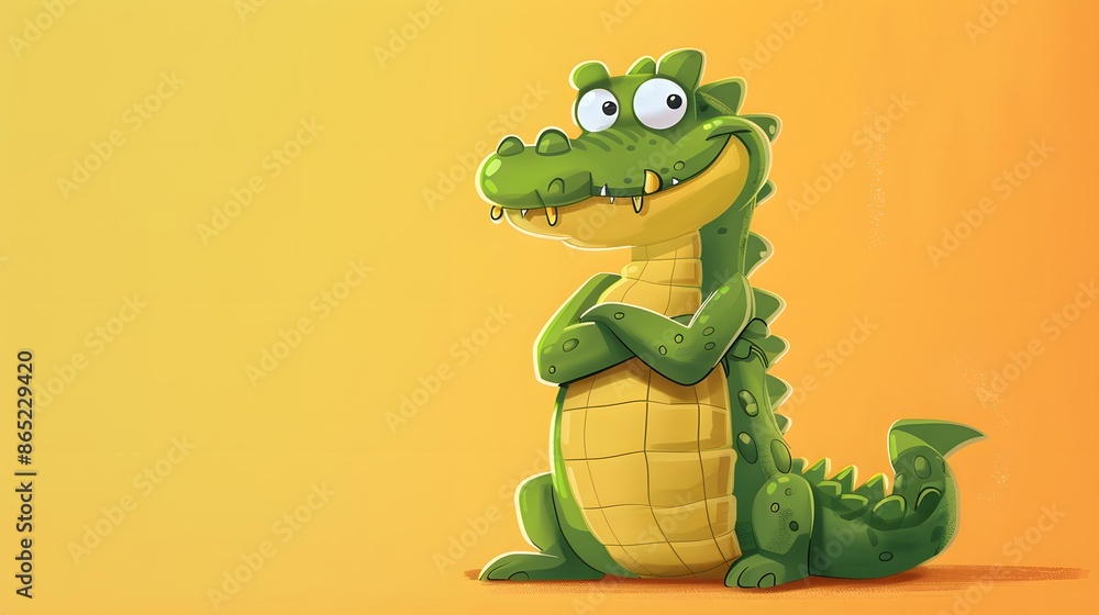 Fototapeta premium crocodile cartoon posing. 