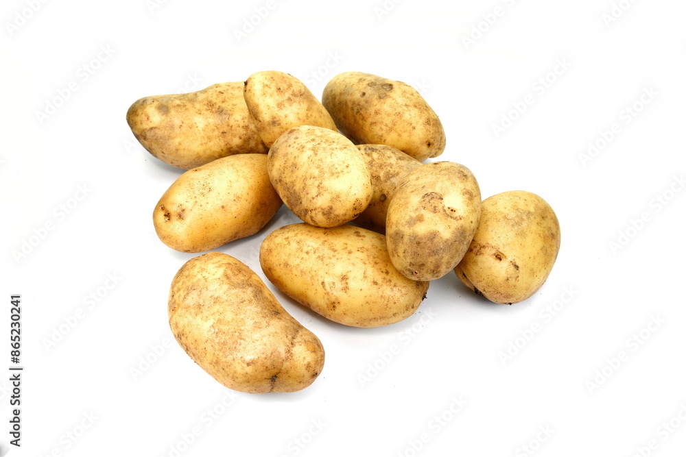 Raw potato isolated on white background close up Raw potato isolated on white background close up