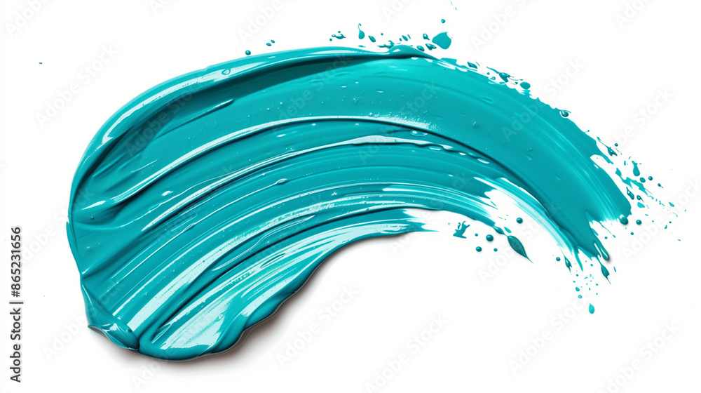 Turquoise gel nail polish swatch isolated on white background. Nail polish smear for design Turquoise gel nail polish swatch isolated on white background. Nail polish smear for design