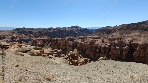 The beatiful Turquoise mountain Lake Issyk Kul close to Almaty in Kazakhstan photo