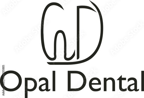 The Opal dental logo features a sleek, modern design, often incorporating a stylized opal gemstone to symbolize purity and brilliance in dental care, ensuring a distinctive and professional identity.