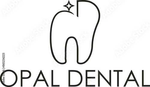 The Opal dental logo features a sleek, modern design, often incorporating a stylized opal gemstone to symbolize purity and brilliance in dental care, ensuring a distinctive and professional identity.