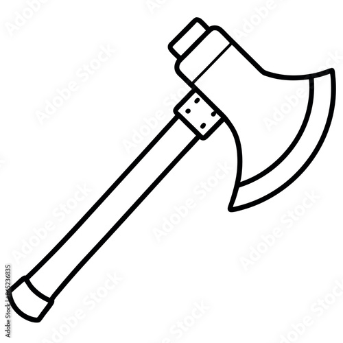 Cartoon-style icon of two crossed axes on a white backdrop
