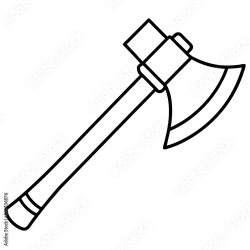 Cartoon-style icon of two crossed axes on a white backdrop
