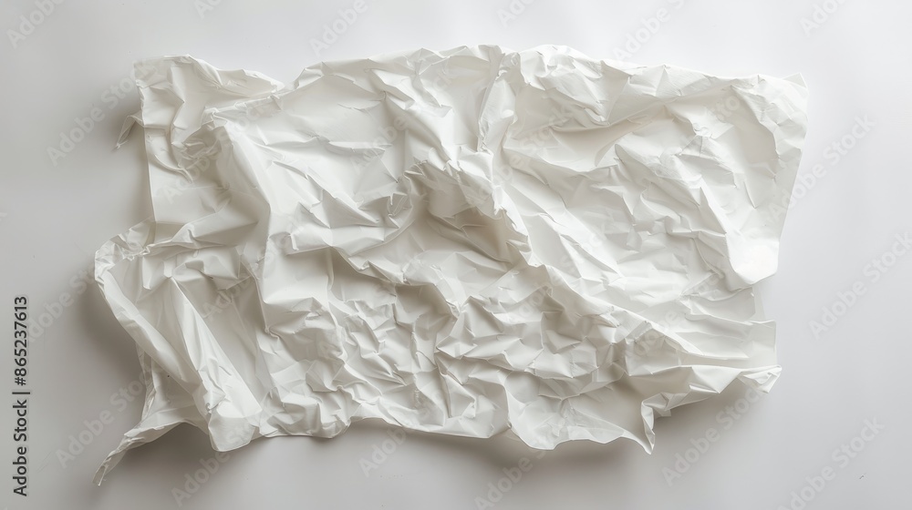 Obraz premium Crumpled notebook paper on white backdrop