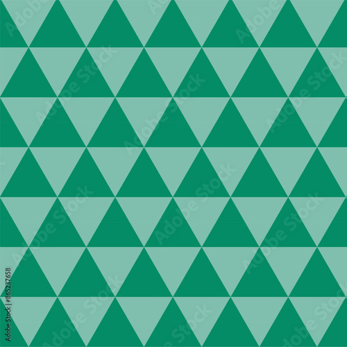 Geometric seamless pattern.Triangle repeat pattern in green.Abstract graphic vector background.