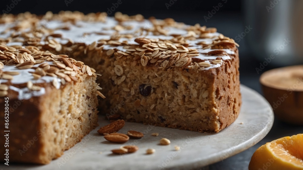 Healthy oat cake, healthy eating and healthy breakfast concept. Healthy oat cake, healthy eating and healthy breakfast concept.
