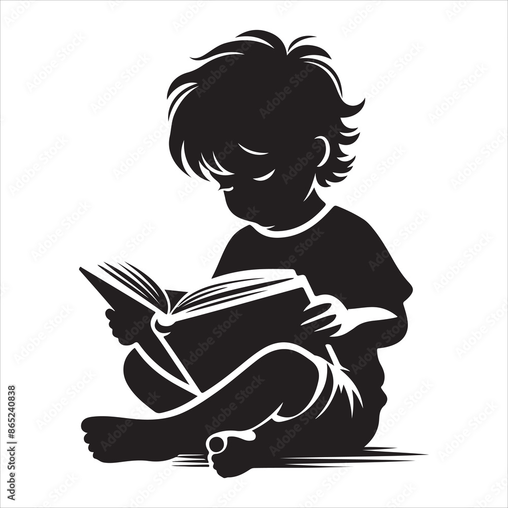 The child is reading a book Silhouette Vector. Kids reading a book silhouette, the child is reading a book. Little Boy and Girl Study Read Book Silhouette Illustration The child is reading a book Silhouette Vector. Kids reading a book silhouette, the child is reading a book. Little Boy and Girl Study Read Book Silhouette Illustration