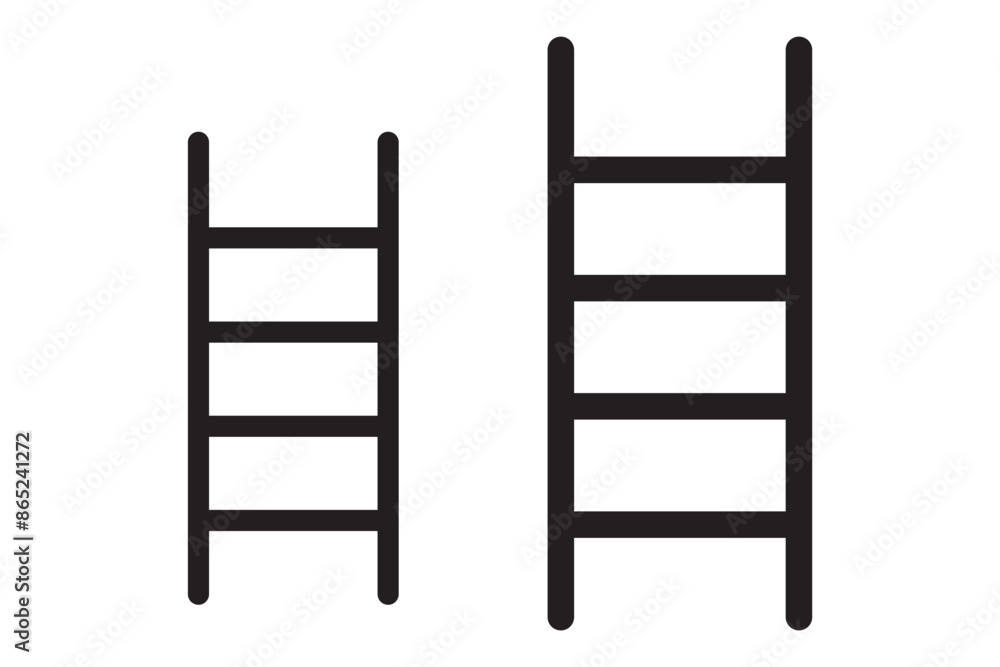 Step ladder icons set simple vector. Home metal. Stairway wooden Step ladder icons set simple vector. Home metal. Stairway wooden
