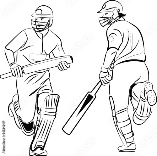 Cricket players running bitwin the wicket