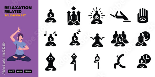 meditation related solid icon vector design good for web and mobile app