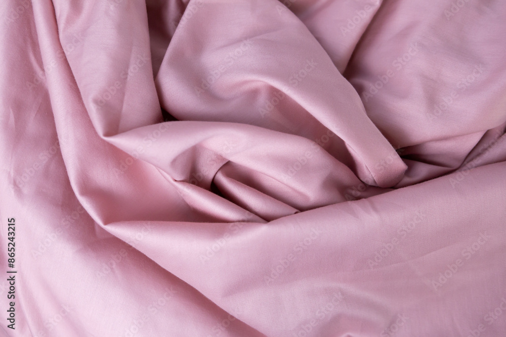 Fototapeta premium Pink fabric textile cotton bed linen