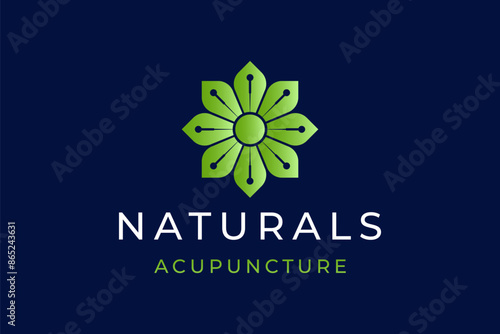 Natural acupuncture health logo design 