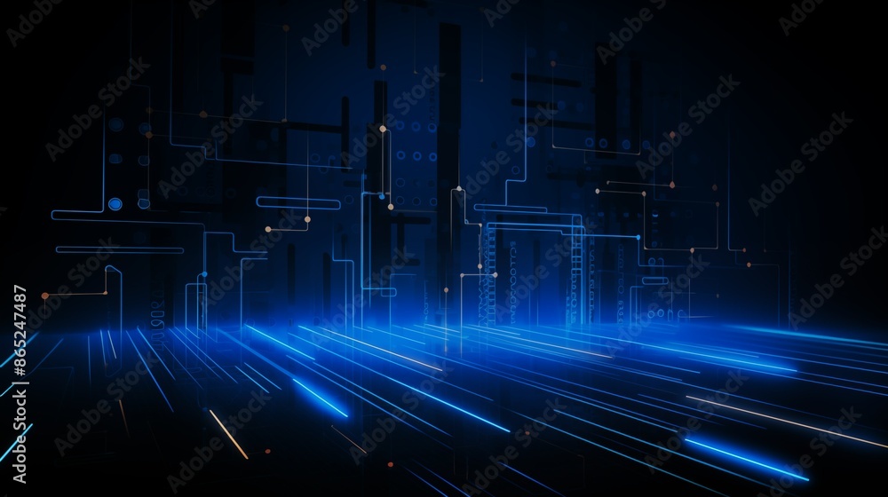 Blue and black minimalistic tech background Blue and black minimalistic tech background