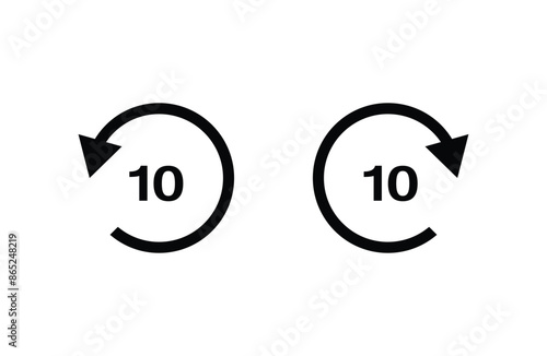 10 sec back or forward media player icons