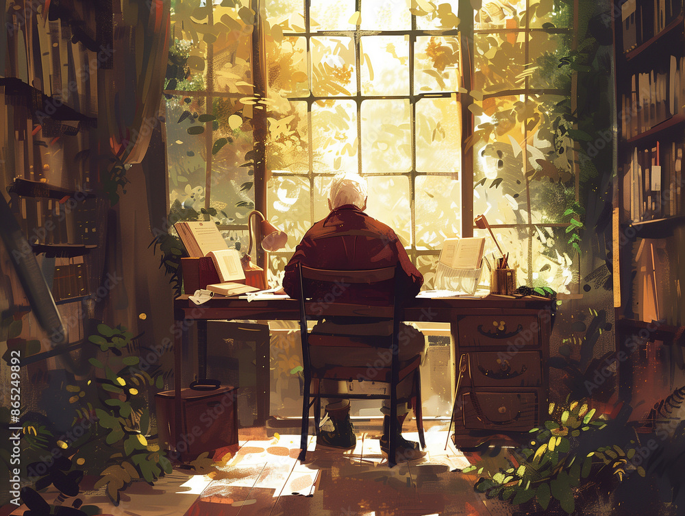 Man in a traditional study Man in a traditional study