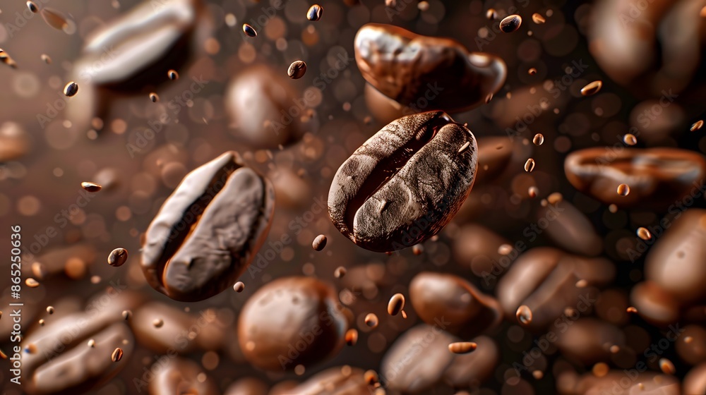 Floating Coffee Beans: A close-up shot of coffee beans floating in mid-air, surrounded by a rich, aromatic coffee aroma.
Floating Coffee Beans: A close-up shot of coffee beans floating in mid-air, surrounded by a rich, aromatic coffee aroma.