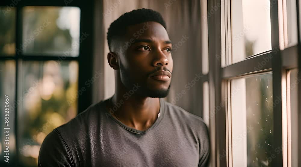 Contemplative Moments: Young Man by the Window Contemplative Moments: Young Man by the Window