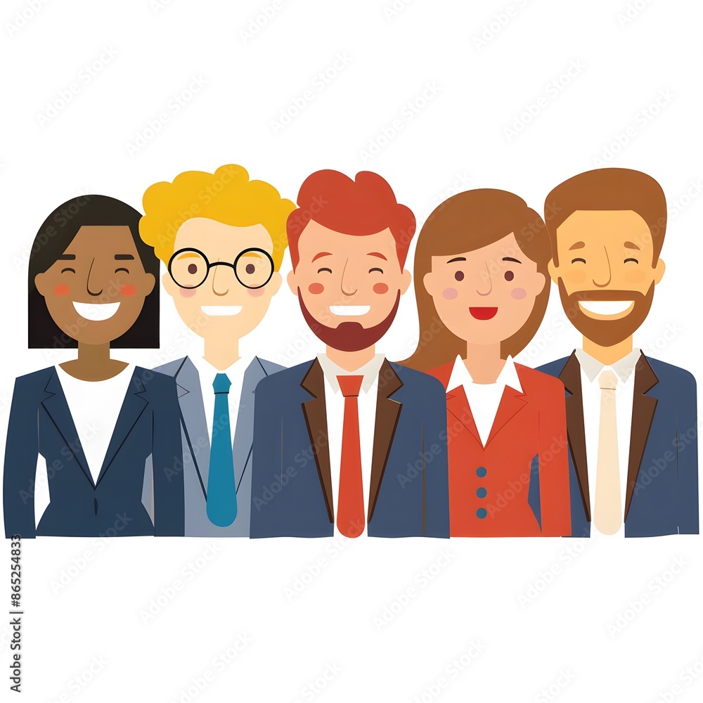 Group of business people smile and isolated on white background Group of business people smile and isolated on white background