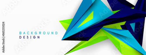 Minimal geometric abstract background. Low poly dynamic triangle design. Trendy techno business template for wallpaper, banner, background or landing