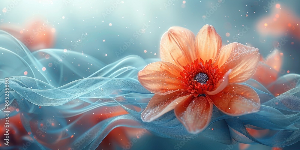 Delicate Flower With Flowing Ribbon Delicate Flower With Flowing Ribbon
