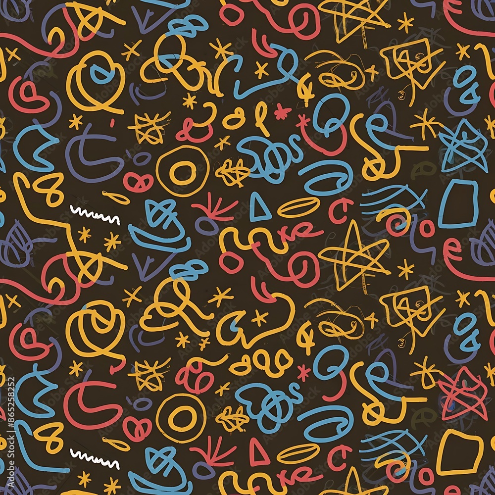 Fun line doodle seamless pattern. Creative abstract style background Wallpaper Fun line doodle seamless pattern. Creative abstract style background Wallpaper