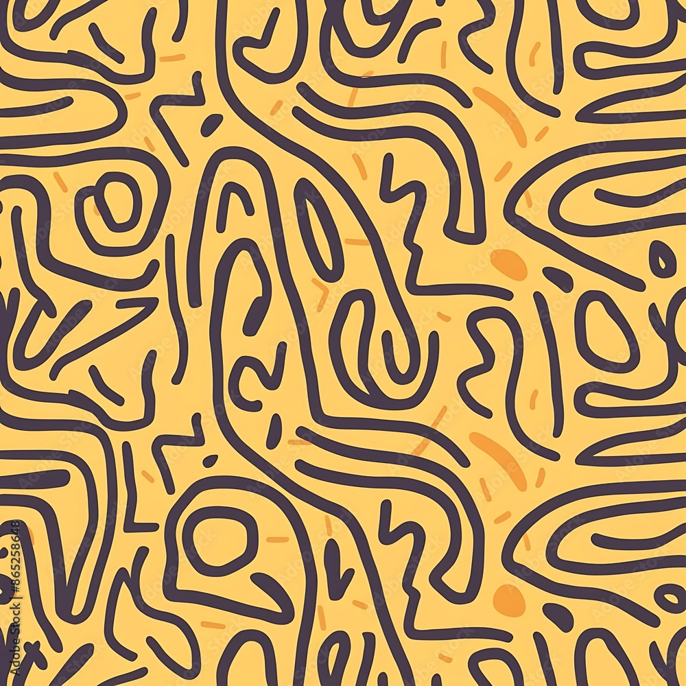 Fun line doodle seamless pattern. Creative abstract style background Wallpaper Fun line doodle seamless pattern. Creative abstract style background Wallpaper