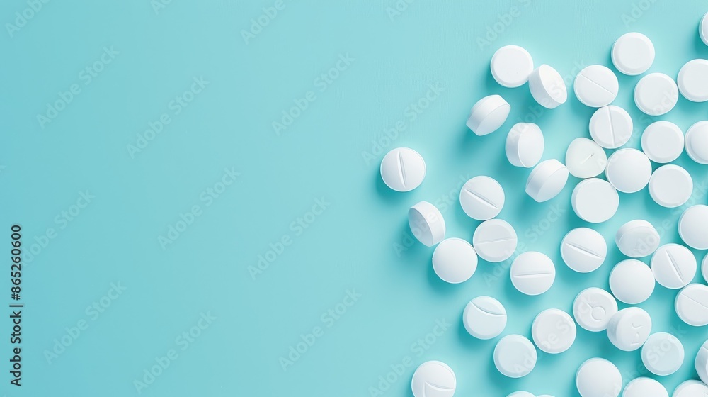 Hydroxychloroquine tablets for medical use with blank space Hydroxychloroquine tablets for medical use with blank space