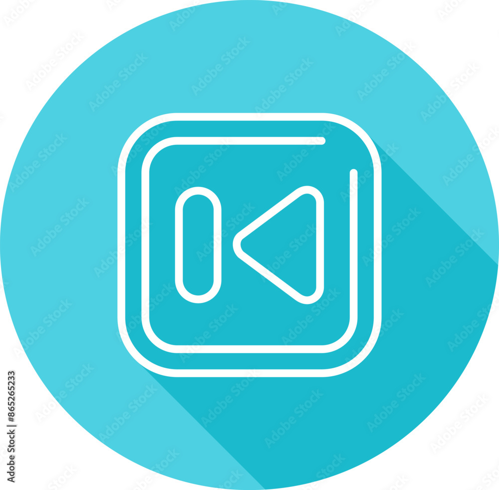 Previous Track Square Vector Icon Previous Track Square Vector Icon