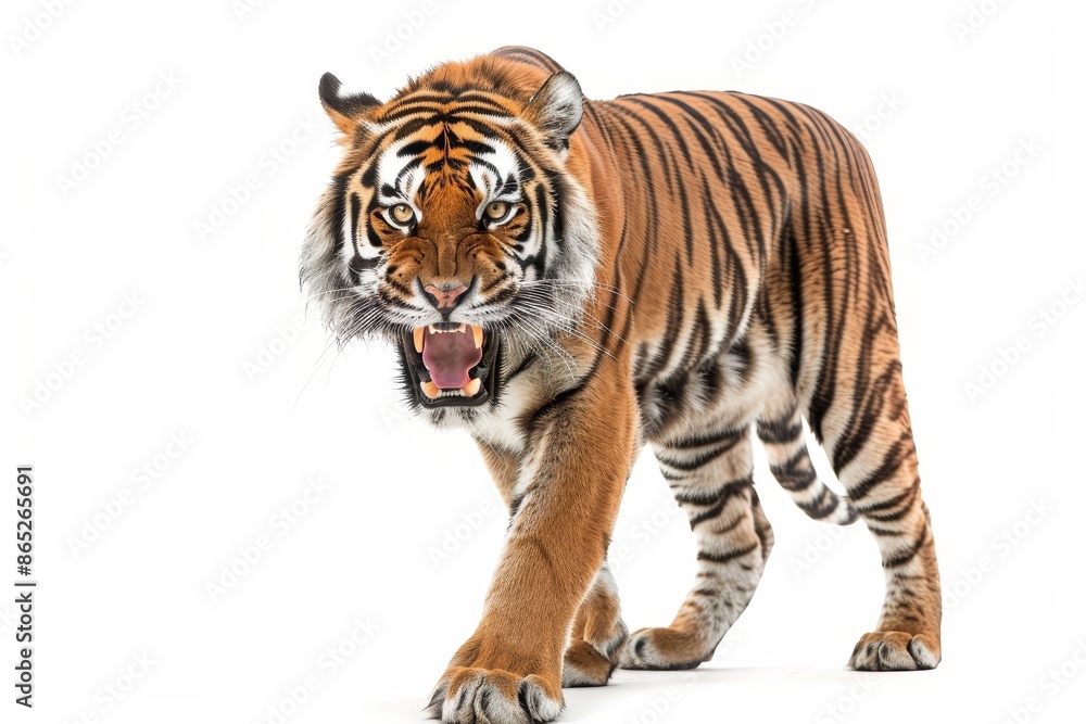 Asia Bengal tiger posed on clean png background, hunting in the forest, wildlife concept. Asia Bengal tiger posed on clean png background, hunting in the forest, wildlife concept.