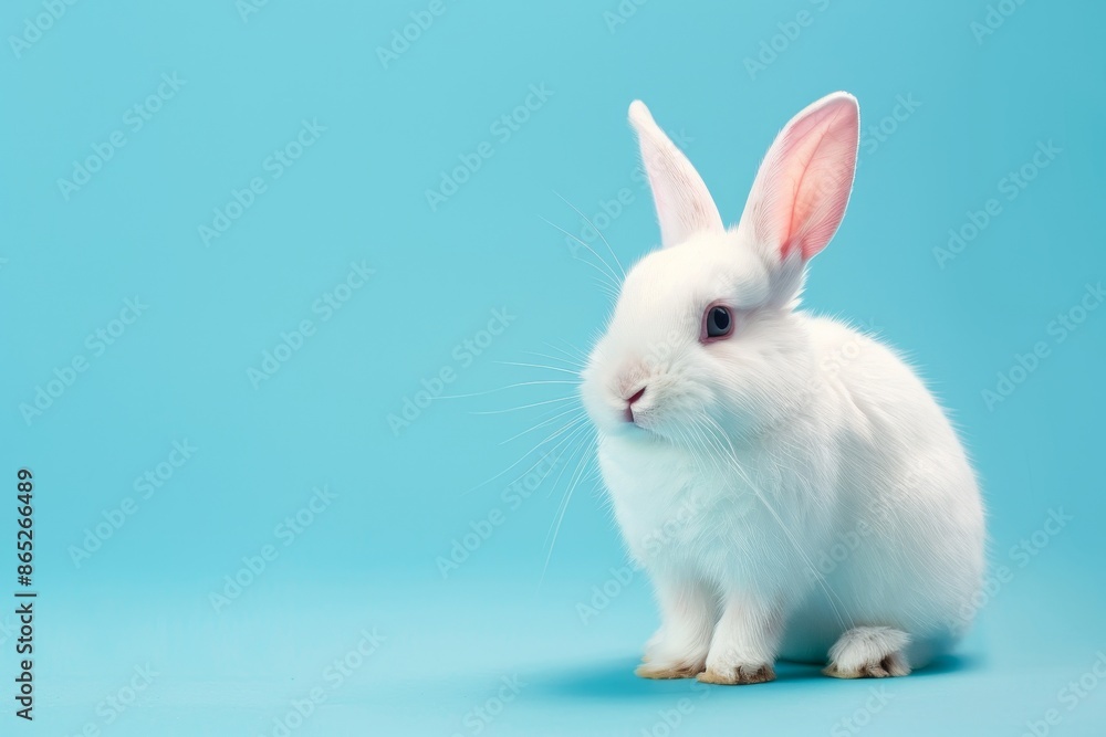 This is a studio portrait of a cute rabbit with a light and pastel background, a happy bunny running on the floor, and a fluffy rabbit that is sniffing its way around. This is a studio portrait of a cute rabbit with a light and pastel background, a happy bunny running on the floor, and a fluffy rabbit that is sniffing its way around.
