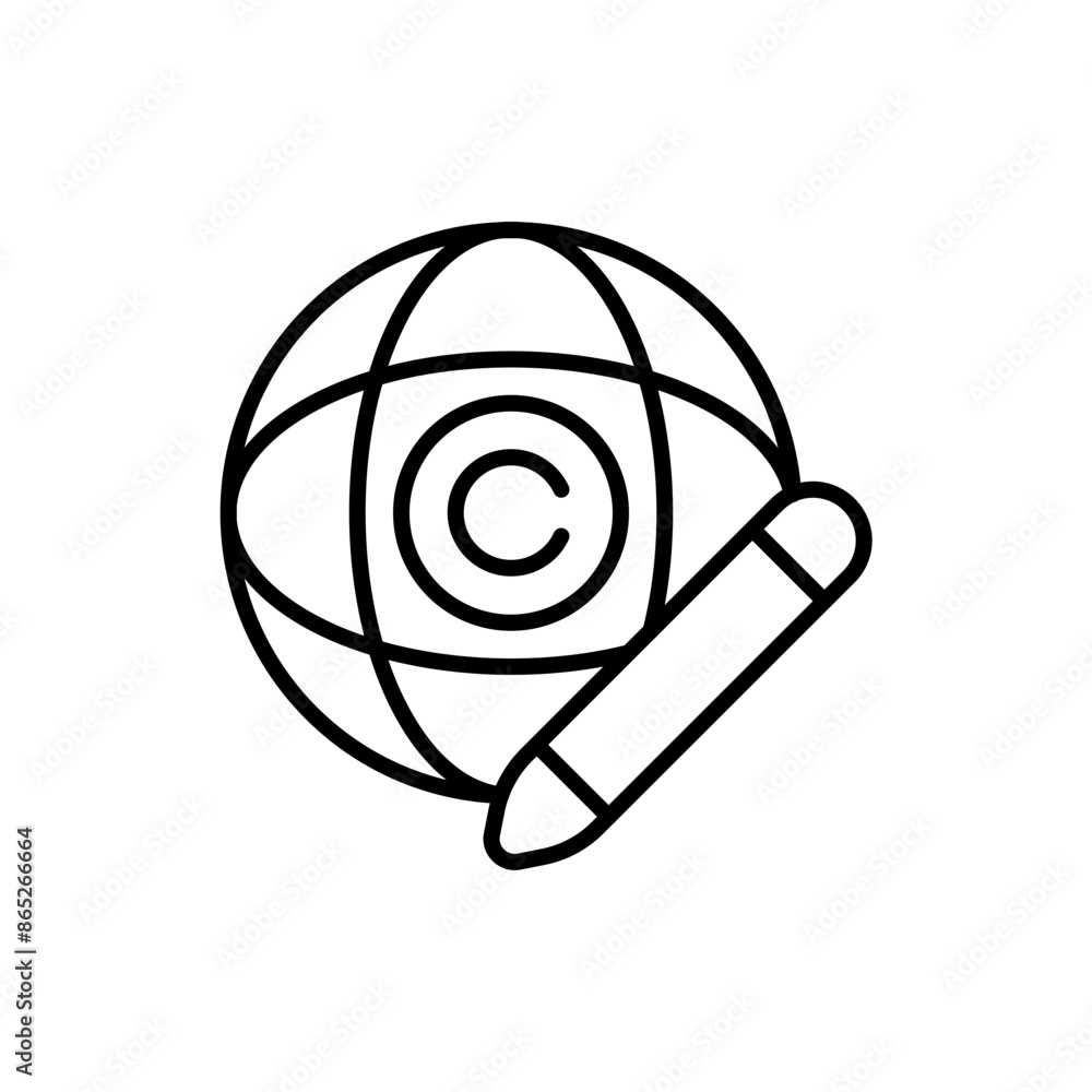 Online copyright outline icons, minimalist vector illustration ,simple transparent graphic element .Isolated on white background Online copyright outline icons, minimalist vector illustration ,simple transparent graphic element .Isolated on white background