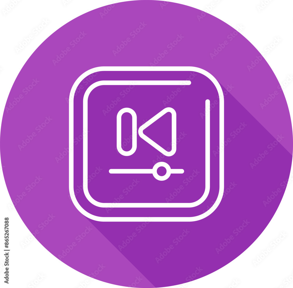 Video Previous Track Square Vector Icon Video Previous Track Square Vector Icon