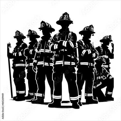 Firefighters pose silhouette vector. Silhouette firefighter full body black color only illustration vector silhouette firefighters pose