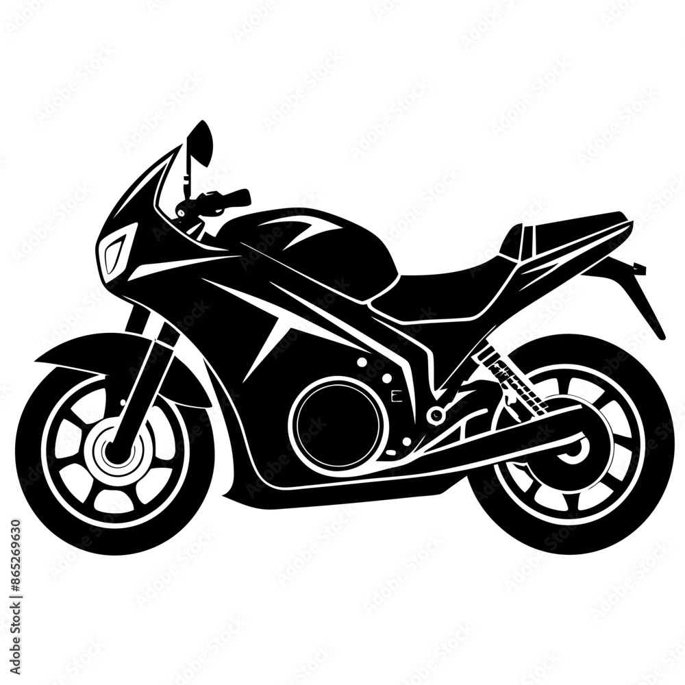Fototapeta premium Motocross motorcycle silhouette Vector illustration on a white backdrop 