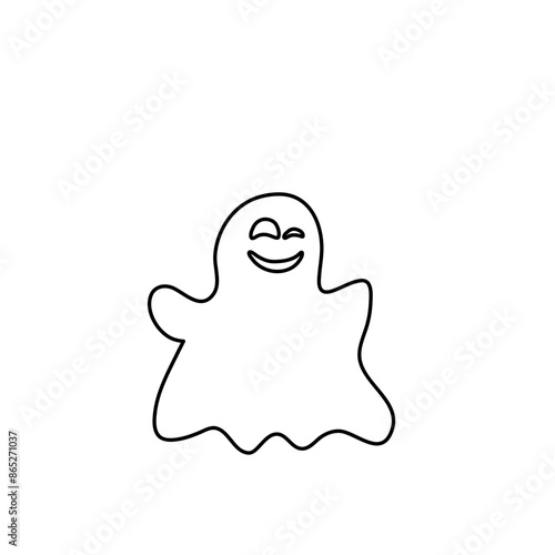 Halloween ghost line art