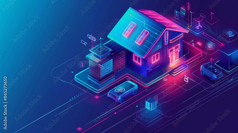 An IoT concept of a smart home with an isometric design. A smartphone that controls household appliances wirelessly via the Internet. Protection of house infrastructure as a result of IoT technology. An IoT concept of a smart home with an isometric design. A smartphone that controls household appliances wirelessly via the Internet. Protection of house infrastructure as a result of IoT technology.
