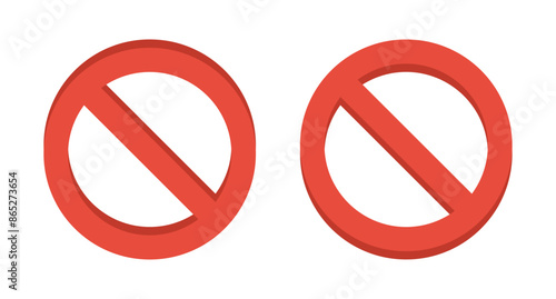ban sign icon. Editable vectors stop prohibitions red icon. No sign, empty no symbol. Red ban symbol. Red prohibited sign no icon warning or stop symbol safety danger isolated. Vector illustration