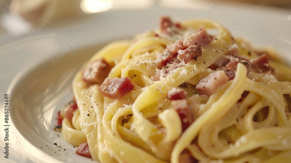 Pasta with carbonara sauce Pasta with carbonara sauce