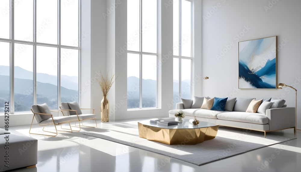 Photo interior modern design room 3d illustration Photo interior modern design room 3d illustration