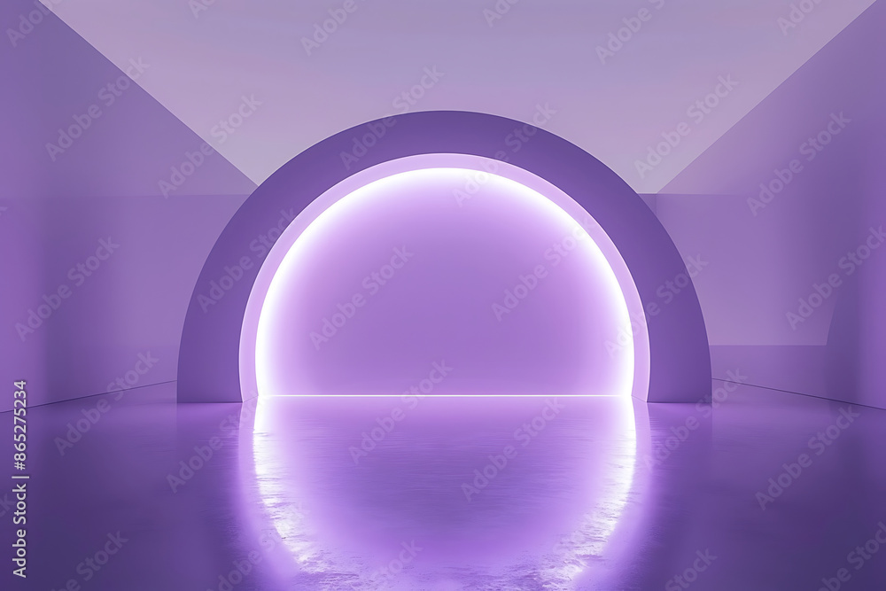 Light purple background with round podium for product presentation Light purple background with round podium for product presentation
