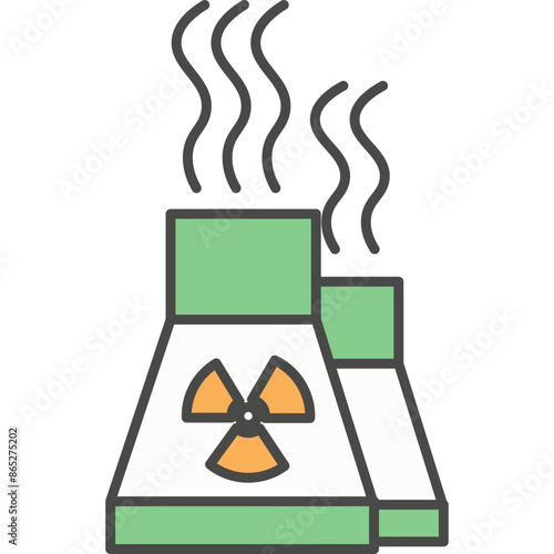 Nuclear power plant vector icon