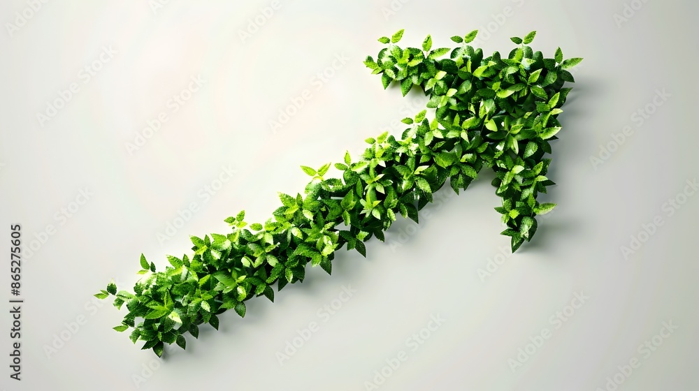 Organic 3D Green Leaf Arrow Symbolizing Eco-Friendly Business Growth and Sustainability Organic 3D Green Leaf Arrow Symbolizing Eco-Friendly Business Growth and Sustainability