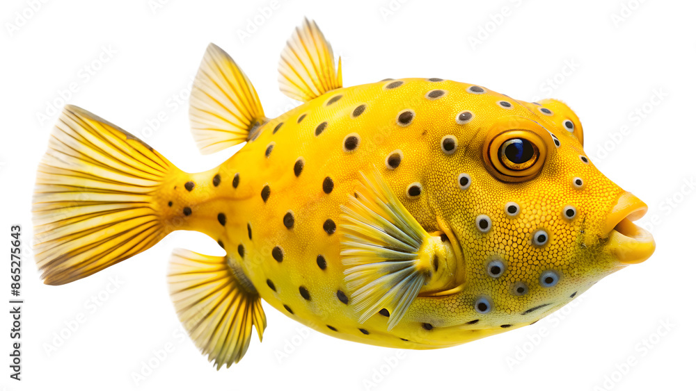 Yellow Boxfish isolated on background Yellow Boxfish isolated on background