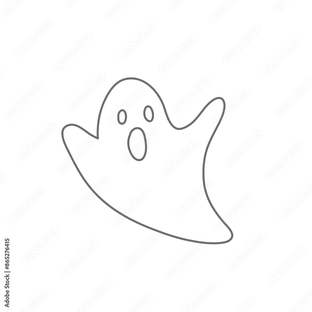 cute ghost line character cute ghost line character