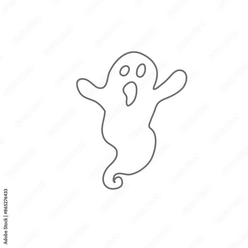 Fototapeta premium cute ghost line character
