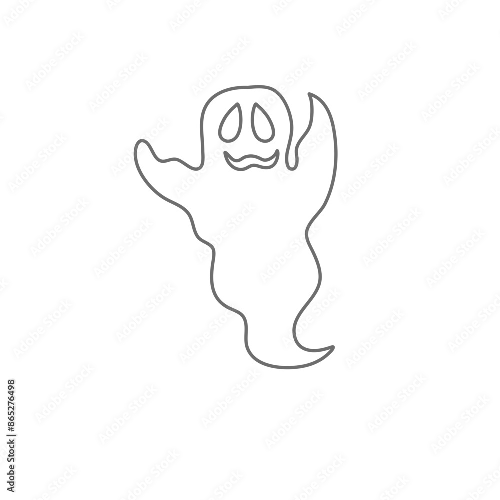 cute ghost line character cute ghost line character