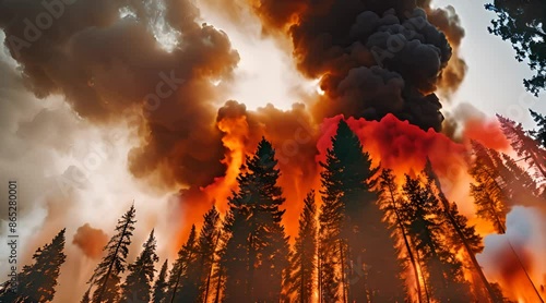 Nature's Fury: Wildfire Consumes the Forest